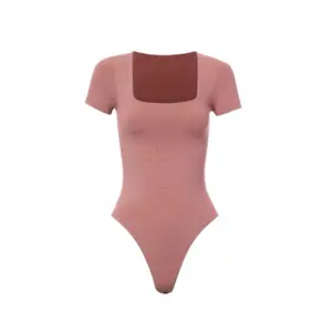 Evie Bodysuit  - UNECK SHORTSLEEVE BODYSUIT 92% Nylon 8% Spandex Comfortable Fit for Everyday Use - Fabric Bodysuit Womenswear Shortsleeve