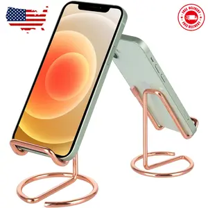 Cell Phone Stand for Desk, Cute Metal Rose Gold