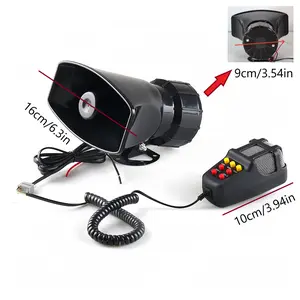 12V Square-Mouth Horn, 100W Public Address Speaker for Vehicles, 7 Adjustable Modes | Outdoor Installation for Deterrence of Intruders and Wildlife (90% Vehicle Compatibility)