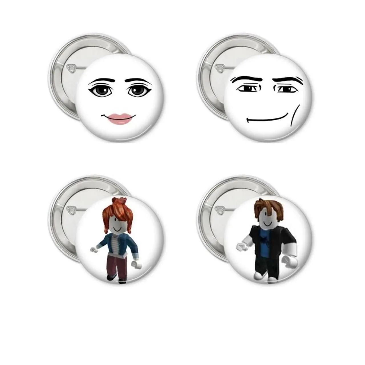 ROBLOX FACE PINS 4 PACK