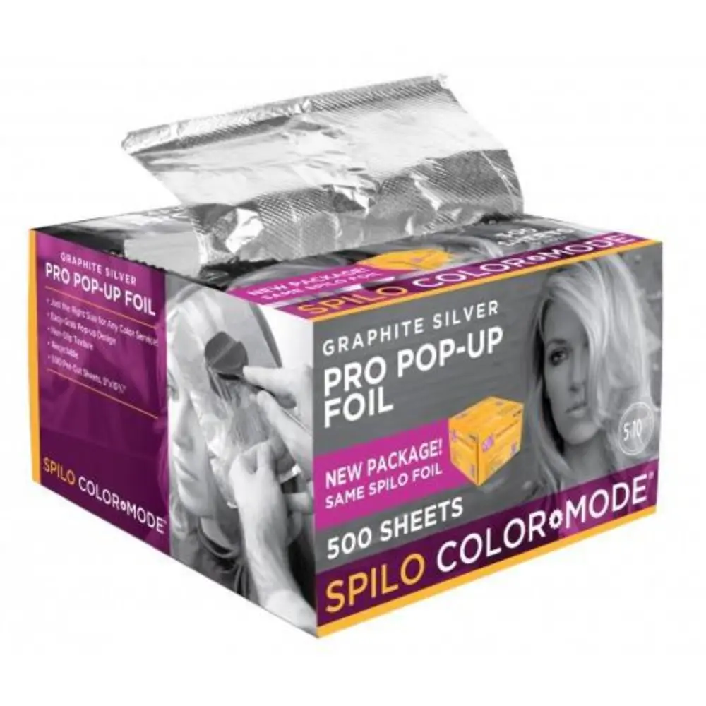 500-Sheet Economical Pre-Cut Textured Graphite Silver Foil, 5”x10-3/4” Ready-to-Use Disposable Foil for Hair Coloring, Kitchen Cookware, 500 Sheets, Hair Care, Textured Foil