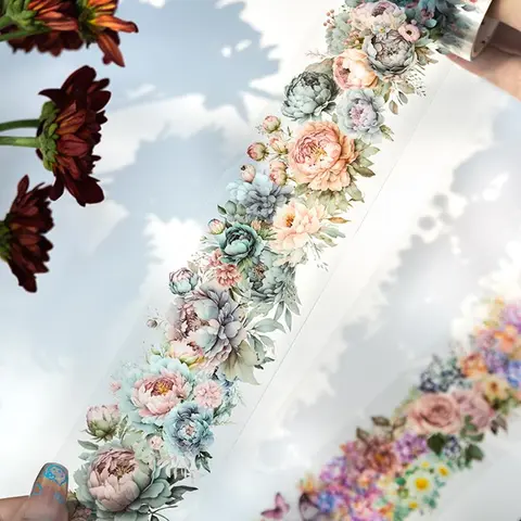 Vintage Floral Pattern Decorative Tape, 1 Roll Random Color Self Adhesive Decorative Tape, Decorative Tape for DIY Scrapbooking, Gift Wrapping, Crafts, Scrapbook Accessory