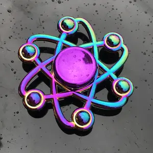 1pc Rainbow Color Alloy Finger top for Relaxation, Durable Edc Toy for Focus and Calm, Multi-Color Fidget top