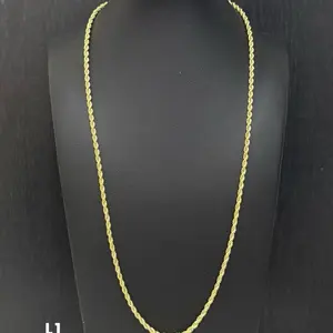 3mm 14K Gold Filled Rope Chain Necklace 24” | Non-Tarnish, Water Resistant, Everyday Jewelry (NOT SOLID GOLD)