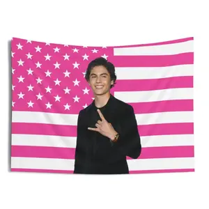 Miguel Mora Black Phone Tapestries, Miguel Mora Pink Flag, Miguel Mora Indoor Wall Tapestries