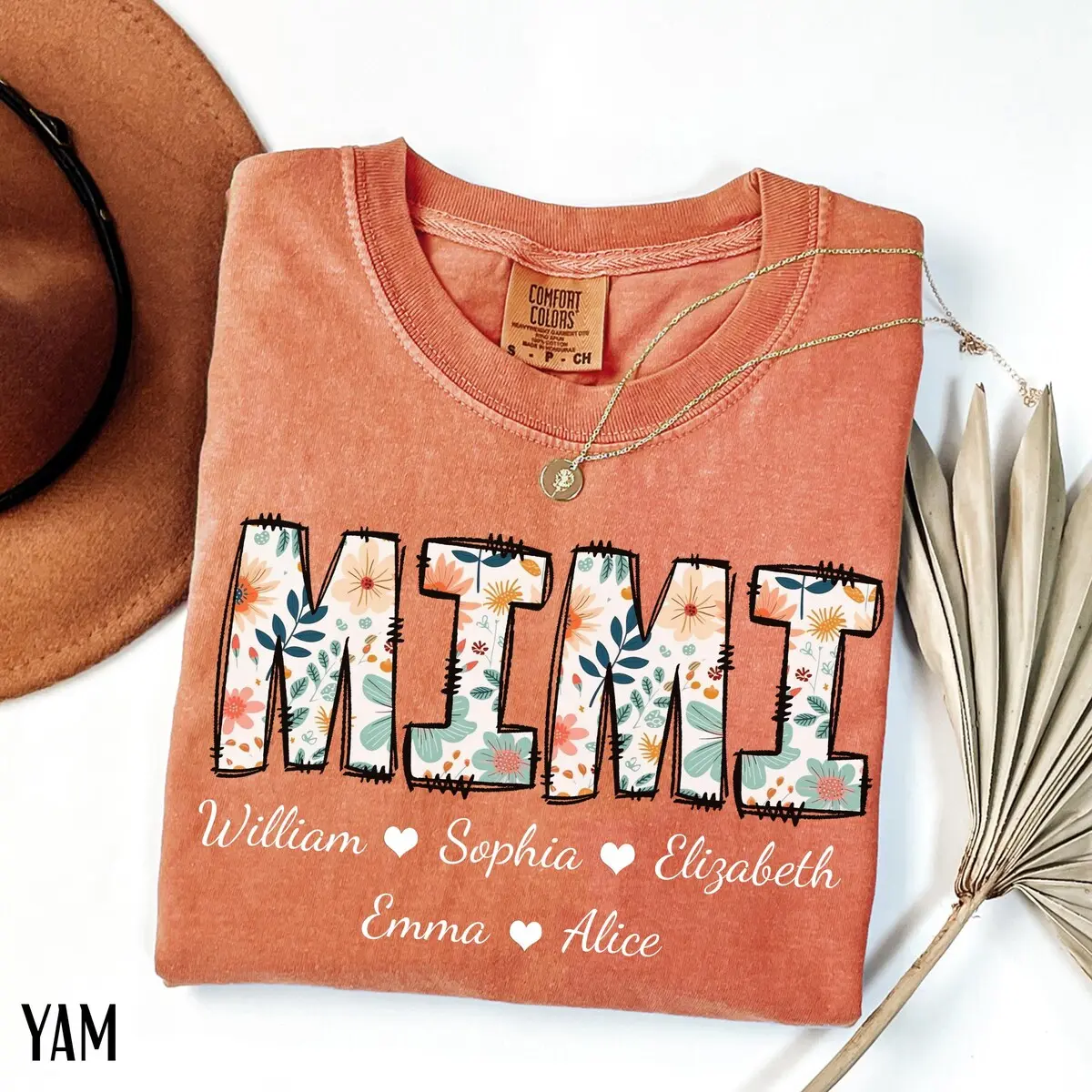 Personalized Mimi Shirt with Grandkids Names, Floral Mimi T-Shirt, Mimi Gifts, Mother's Day Shirt, Custom Kids Names Grandma Shirt, Mimi Tee