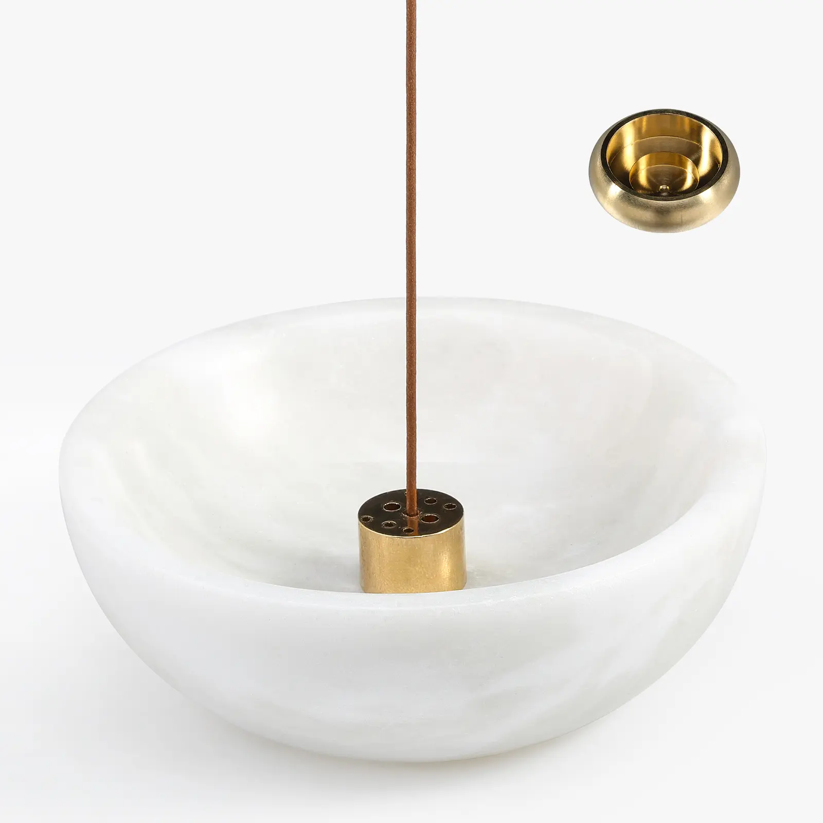 Koville Incense Holder, Beautiful Natural Marble Incense Burner for Meditation, Incense Holes Suitable for Most Incense Types (Namib Fantasy)