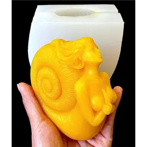 3D Silicone sexy ammonite lady Mold - silicone figure mold - ancient spirit - candle soap resin mould - 4.5”