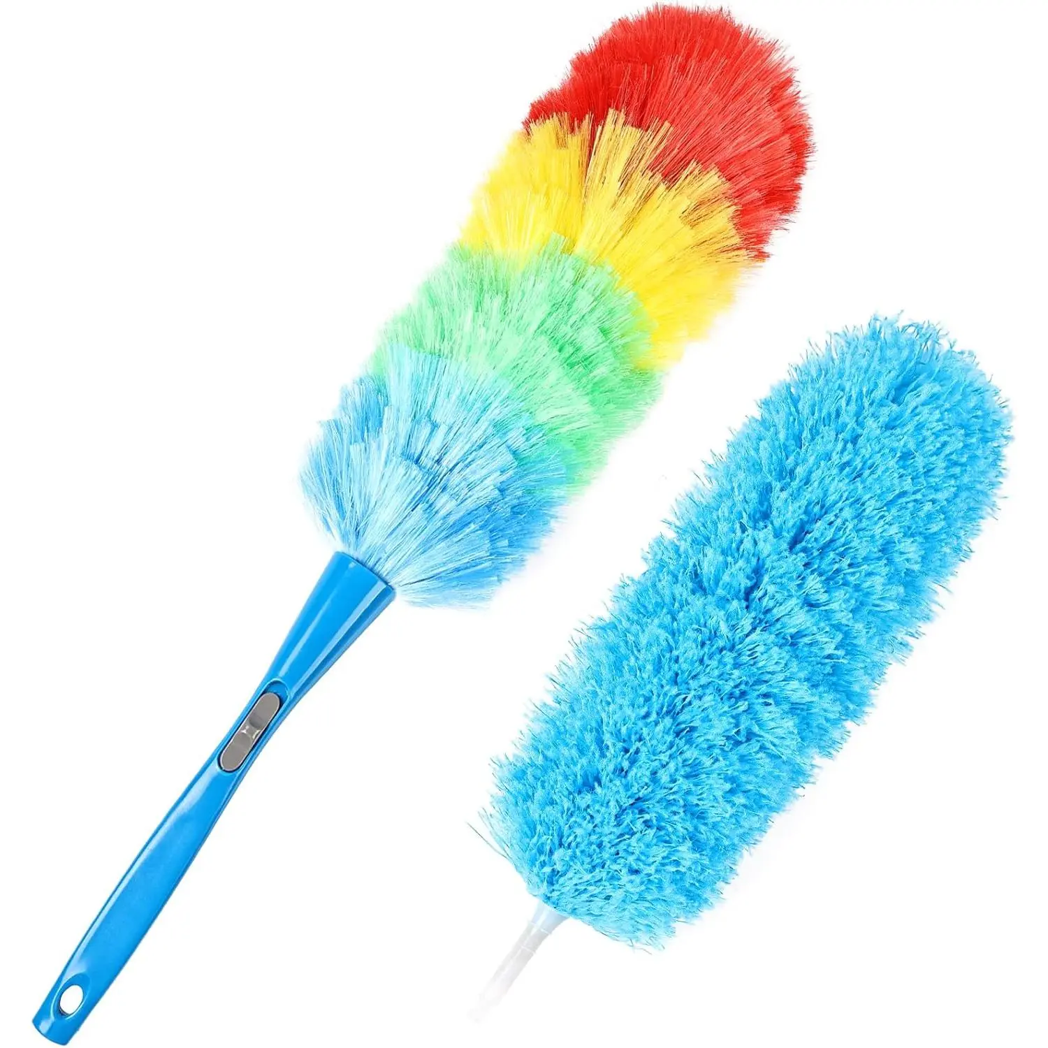 Rainbow Static Duster 24inch  Microfiber Electrostatic Dusters with 2 Beandable and Washable Duster  for Cleaning , Office,