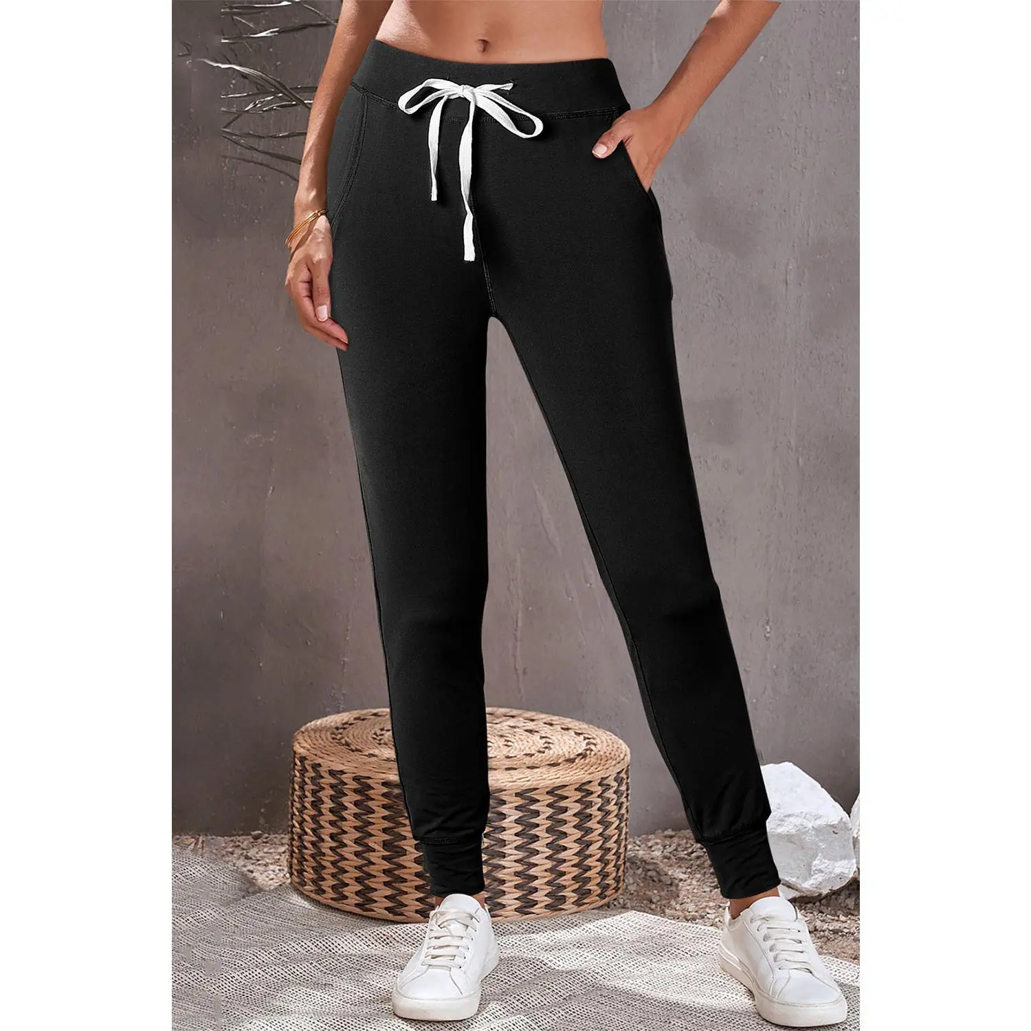 River Drawstring Waist Pocketed Leggings