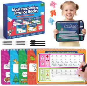 Preschool Learning Activities Ages 3-6, Reusable Handwriting Workbook Set for Letters, Numbers & Drawing, Builds Fine Motor Skills and Kindergarten Readiness, Screen-Free Learning Toy