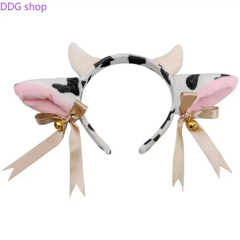 Cute Cow Ears Headband for Halloween, Soft Plush Cartoon Animal Themed Hair Accessory, Comfortable One-Size Headwear for Kids & Adults, Perfect for Holiday Parties, Cosplay Events, Masquerade, Stage Performances & Festival Dress Up