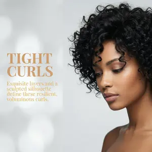 18in Natural Black Curly Bob – Realistic Hairline, Full Bounce