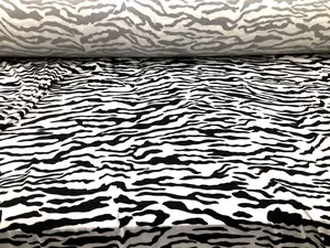 Double Brushed DTY Spandex Stretch Apparel Fabric Black White Zebra L211