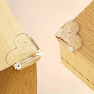 4pcs Cute Heart Clear Corner Protectors, Baby Proofing Table Edge Guards, Soft Silicone Safety Bumpers for Furniture Protection