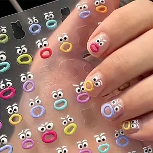 Funny Strange Nail Art Stickers, Dopa Cute Jelly, 2D Scrapbook Stickers, 2D Manual Nail Stickers, Funny Emojis, Single Item