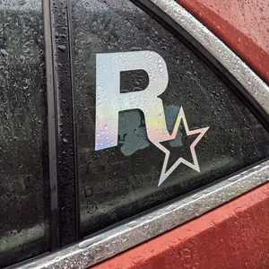 1 PC Rock Star Car Stickers, Reflective Decals for Auto Rearview Mirror & Fuel Tank Cap, Windshield Sticker, Enhance Your Vehicle Style, Perfect Fit for Cars & Motorcycles, Car Accessories