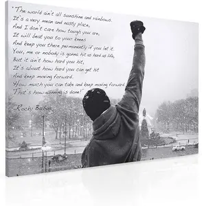 Hope Inspirational Canvas Print Motivational Quote Wall Art Boxing Office & Gym Decor for Men Ready to Hang Framed Canvas Artwork For Walls Inspirational Movie Rocky Balboa Quote