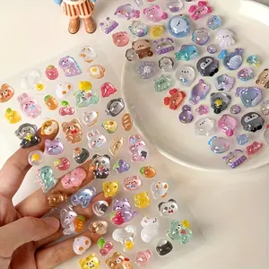 Random Style Light Crystal Stickers, DIY Handmade Decorative Creative Stickers, Reusable 3D Puffy Stickers for Global DIY Crafters, Funny Stickers, Sticker Sheets, Sticker Packs