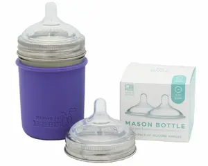Mason Bottle Silicone Nipples for Regular Mouth Mason Jars Two-Pack
