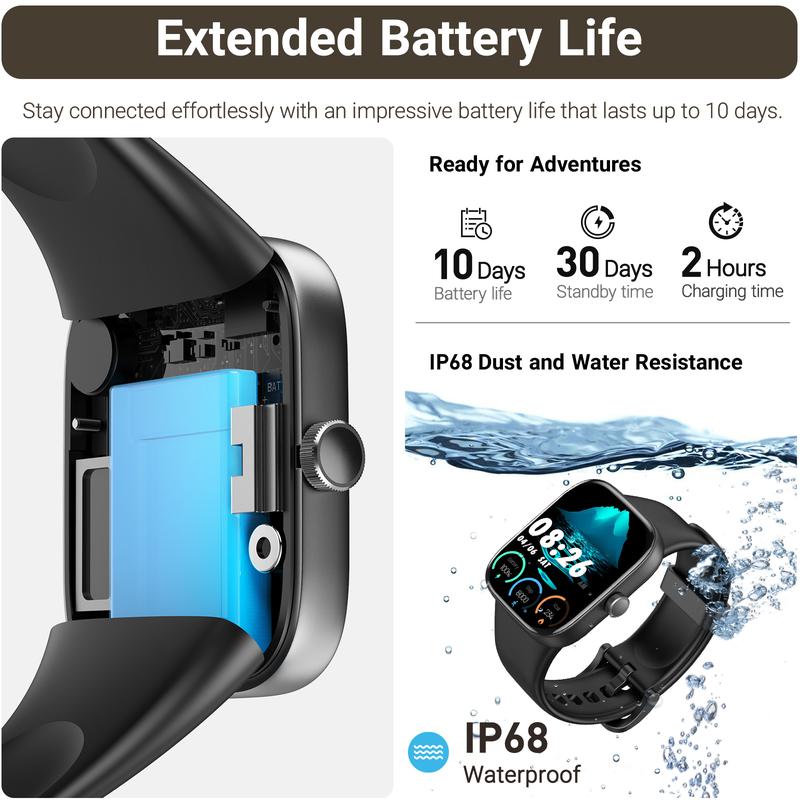 TOZO-S7 Smartwatch Bluetooth Call Ultra HD Screen Wearable Wristwatch Phone Smartphone Music Control Sleep Monitoring Stopwatch And Countdown Weather Forecast