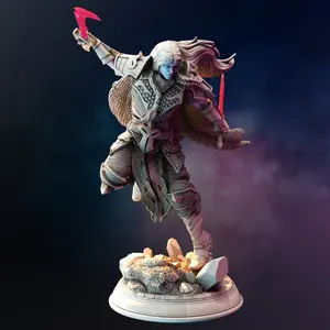 Drow Underdark Ranger Xandir 3D-Printed Resin Miniature - Character Figure Miniatures, DM Stash Home Decor Statue, 3D-Printed Resin Miniatures