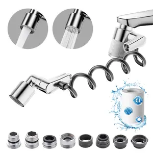 Pull-Out Faucet Extender Arm | 360° Rotatable & Extendable |Splash-Proof Kitchen Tool