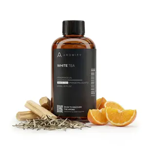 Aromify White Tea Fragrance Oil, for Diffusers & Aromatherapy - Natural Ingredients Blend of White Tea Orange & Palo Santo - Ultrasonic Ceramic Reed Diffuser Oil