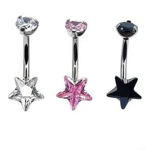 Titanium Basic Star Belly Ring