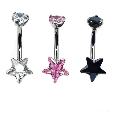 Titanium Basic Star Belly Ring