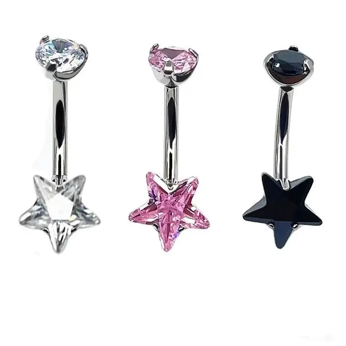 Titanium Basic Star Belly Ring