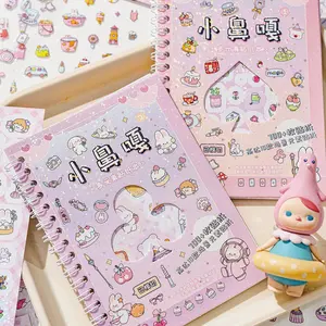16pcs Cute Cartoon Animal Sticker Book, DIY Hand Account Decorative Stickers, Creative Rabbit Pattern for Phone Cases and Water Bottles