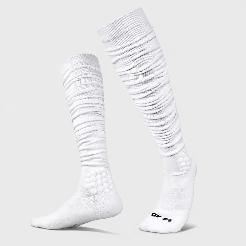 We Ball Sports Extra Long High Compression Padded Scrunch Socks, Ideal for Football, Soccer - Scrunched Look for Adult & Youth/Kids