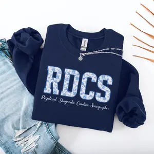 Cardiac Sonographer T-Shirt OR Sweatshirt, Ultrasound Shirt, Ultrasound Tech Tshirt, Gift for Ultrasound Graduate, Floral RDCS Echo Tech Cotton