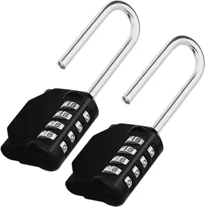 LMMAKE 2-Pack 4.09in Long Combination Padlock, Waterproof 4-Digit Keyless Safety Lock, Weatherproof Metal & Zinc Alloy Lock, for Schools, Gyms, Combination Lock