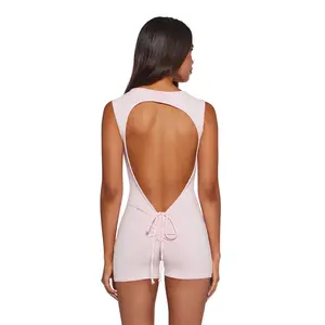 Alternate Realities Backless Romper - Pink