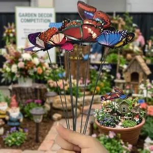 Colorful Waterproof Butterfly Garden Stakes, Reusable Windproof Plastic Lawn Decor for Outdoor Patio, Yard Party Markers & Planter Stakes