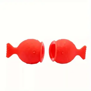 1pcs Fish-Shaped Silicone Lip Plumper- Reusable, Long-Lasting Lip Enhancer and Gloss Enhancer, Red with White Flakes, Perfect for Natural-Looking Lips and Sexy Lipstick Application
