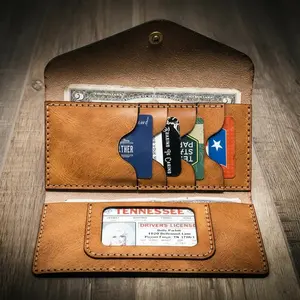 Handmade Full-Grain Leather Wallet — Sugar Land Clutch Wallet