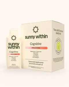 Cognitive by Sunny Within - Vanilla-Citrus Flavor (30 Pouches) - Magtein Magnesium L-Threonate edible supplement for memory, focus, mood, and stress support - also contains: Alpha-GPC, L-Theanine, Lion's Mane, ALA Omega 3