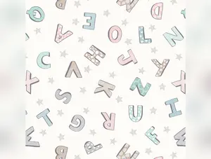 Bella Bunny & Bear | Alphabet on Cream by Lewis & Irene | A648.1