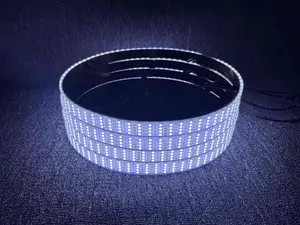 4Rolls 17.5" Quad Row Cold White LED Wheel Rim Lights Bluetooth APP Control for Car Truck SUV Pickup High Intensity Solid Color Off Road