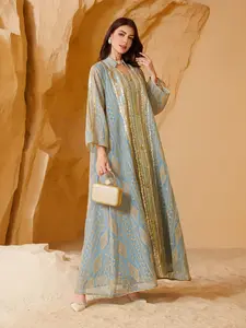 Muslim Evening Gown, Large Size Sequin Embroidery Dress, Dubai Saudi Style, Elegant Party Wear, Sparkling Floral Design, Muslim Women Gowns