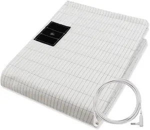 Grounding Sheets, 95% Organic Cotton+ 5% Pure Silver Fiber, Grounded Sheets with Grounding Cord, Bed Grounding Kit for Healthy Sleep Therapy [white]