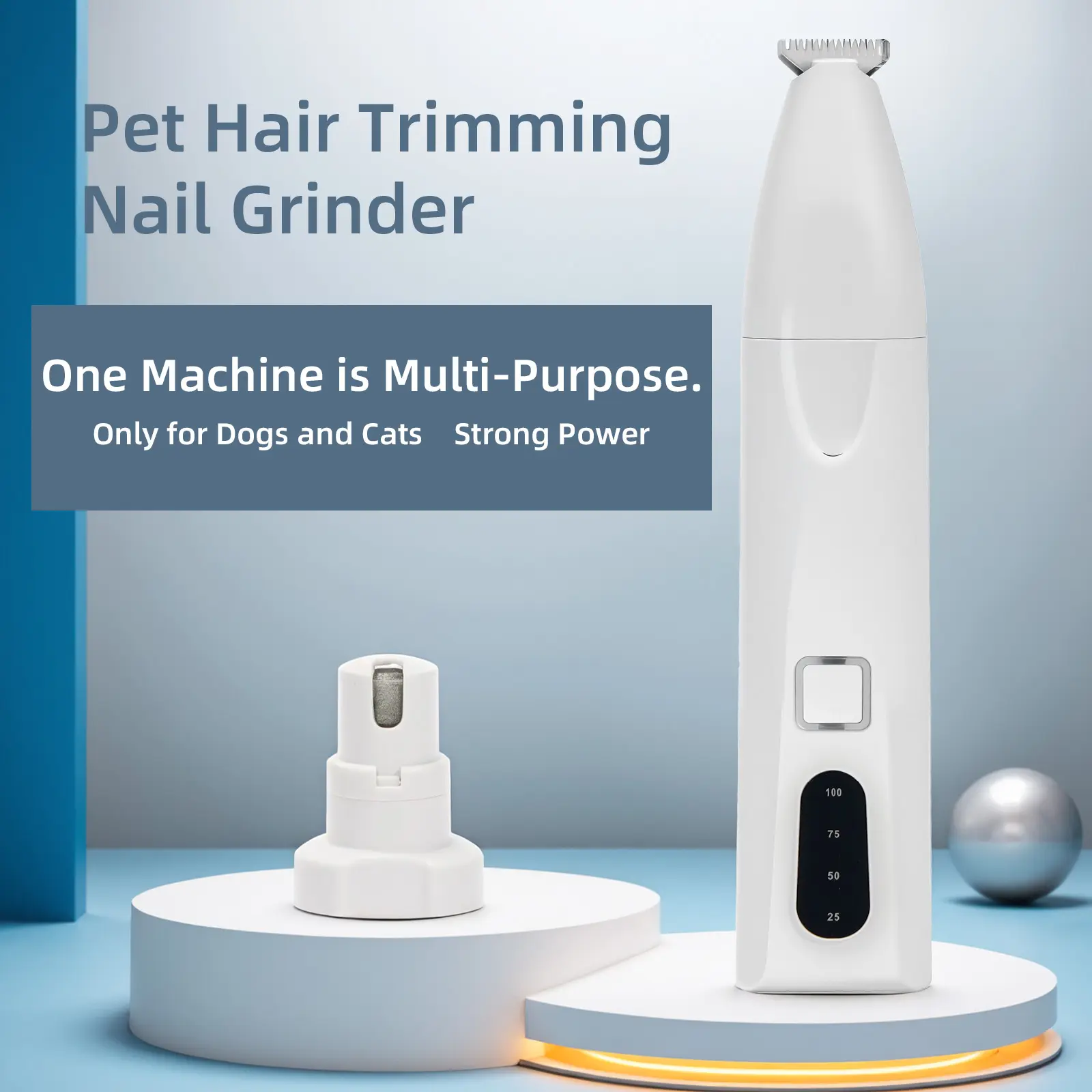 Professional Dog Grooming Kit with Low-Noise Rechargeable Cordless Hair Clipper, Nail Grinder, Paw Trimmer - USB-C Safe Pet Shaver for Dogs, Small Animals