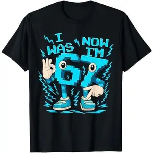 I Was 6 Now I'm 7 (67 Meme) Birthday T-Shirt - Funny 7th Bday Tee for Kids
