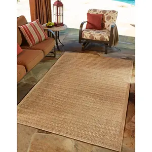 Light Brown Outdoor Border Rug