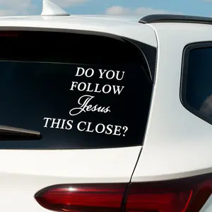 Car Decal 5.5 Inch x 5.5 Inch "Do You Follow Jesus This Close" Vinyl  Express Your Faith Easy Application Windshield Sticker for Car Enthusiasts