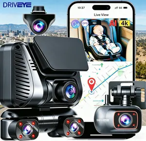 DRIVEYE 4K 5-Channel 360° Car Dash Camera with Baby Monitor, 5GHz WiFi GPS, Voice Control, IR Night Vision, 24/7 Parking Mode, G-Sensor, 128GB Card & CPL Filter Included