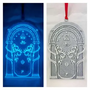 Custom 3D Gate of Moria Glow in the Dark Light Up Lord of the Rings Inspired Wall Hang Up Office Decor Christmas Ornament + Free UV Light